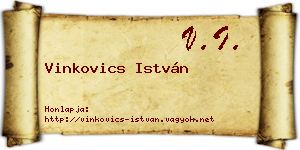Vinkovics István névjegykártya